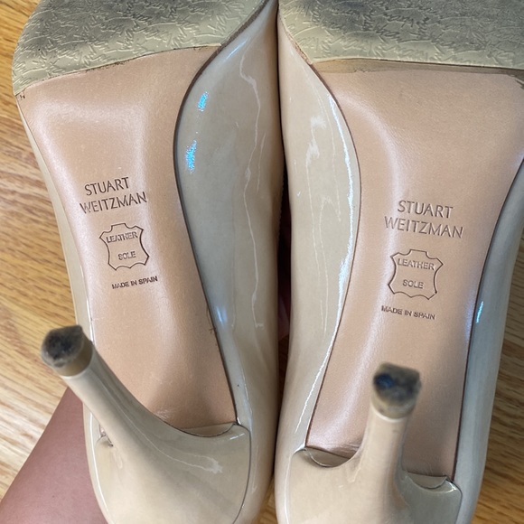 Stuart Weitzman Patent Leather Nude Heels, EU 37 - Picture 7 of 13